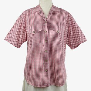 LizWear Red & White Checkered Button-Down Shirt